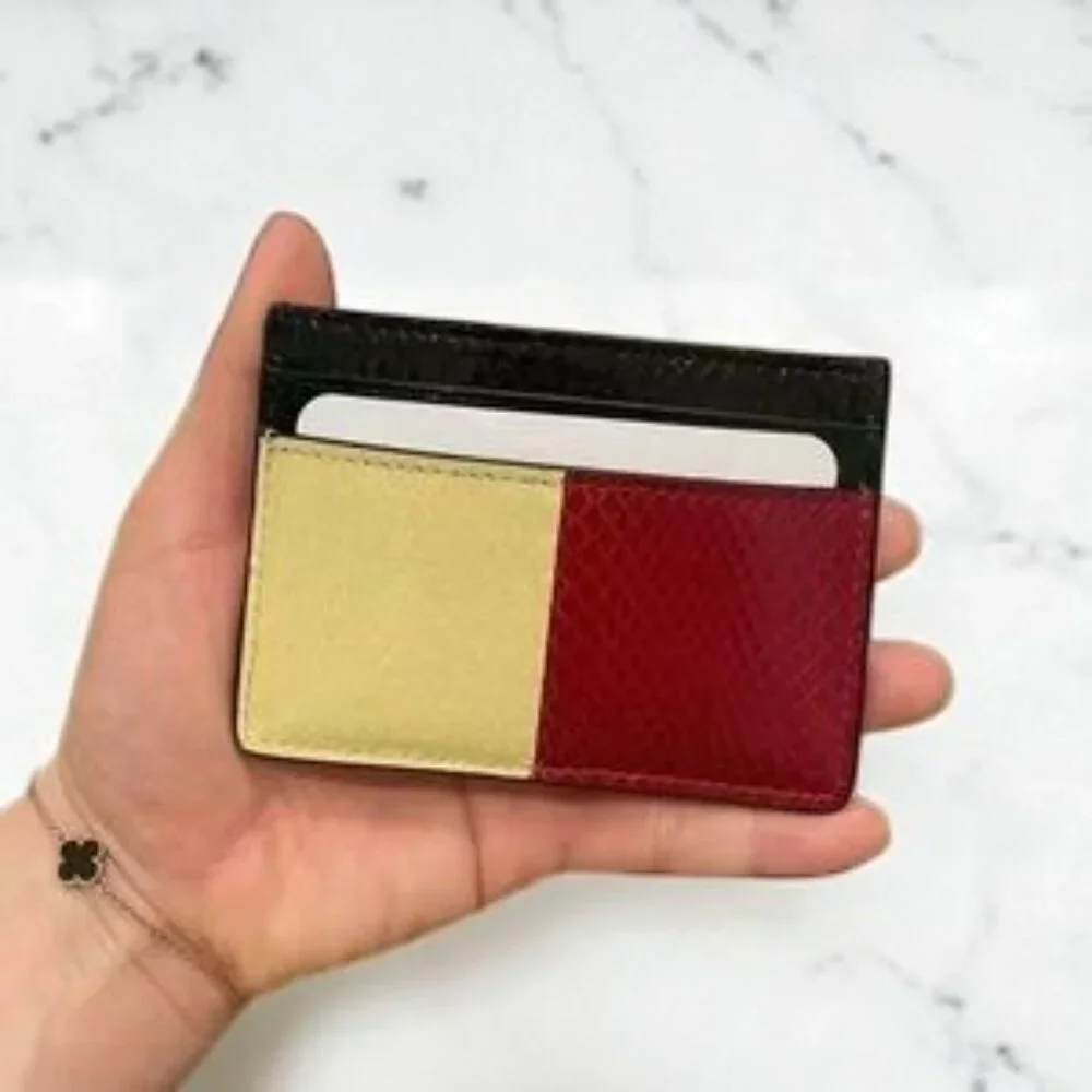 NIB Authentic Gucci Tri Color Zumi Python Snake Skin Card Holder